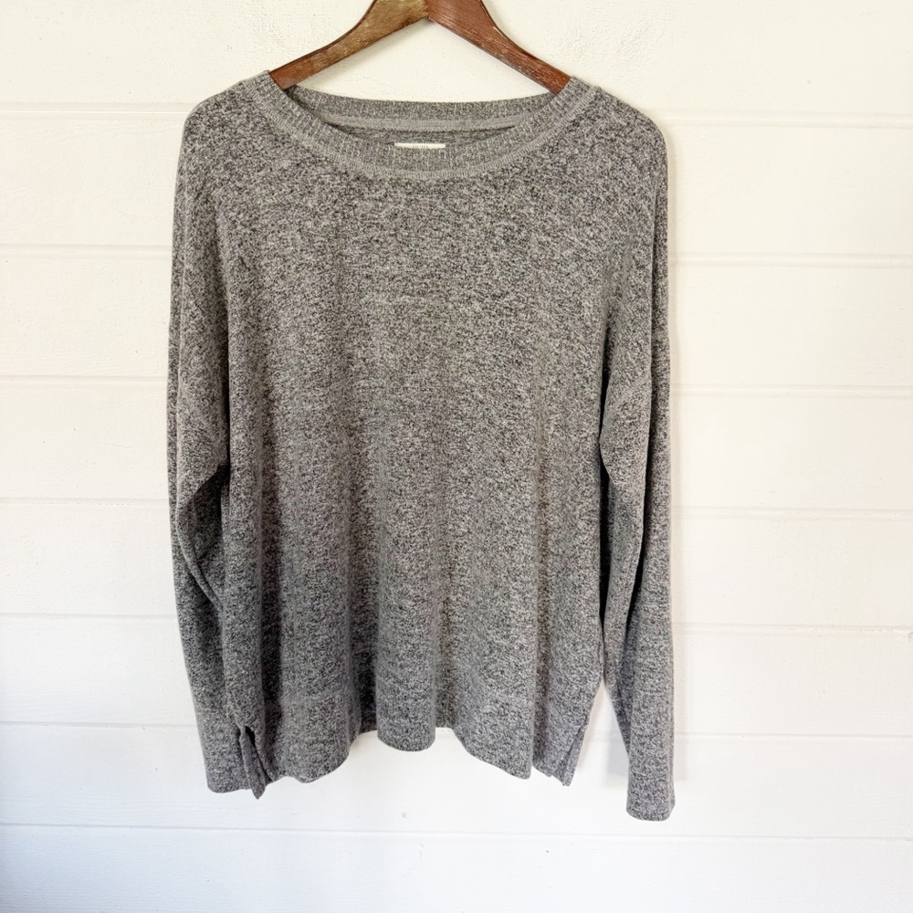 Lucky Brand Super-Soft Crewneck Lightweight Pullover Heather Gray Sweater XL - Picture 3 of 9